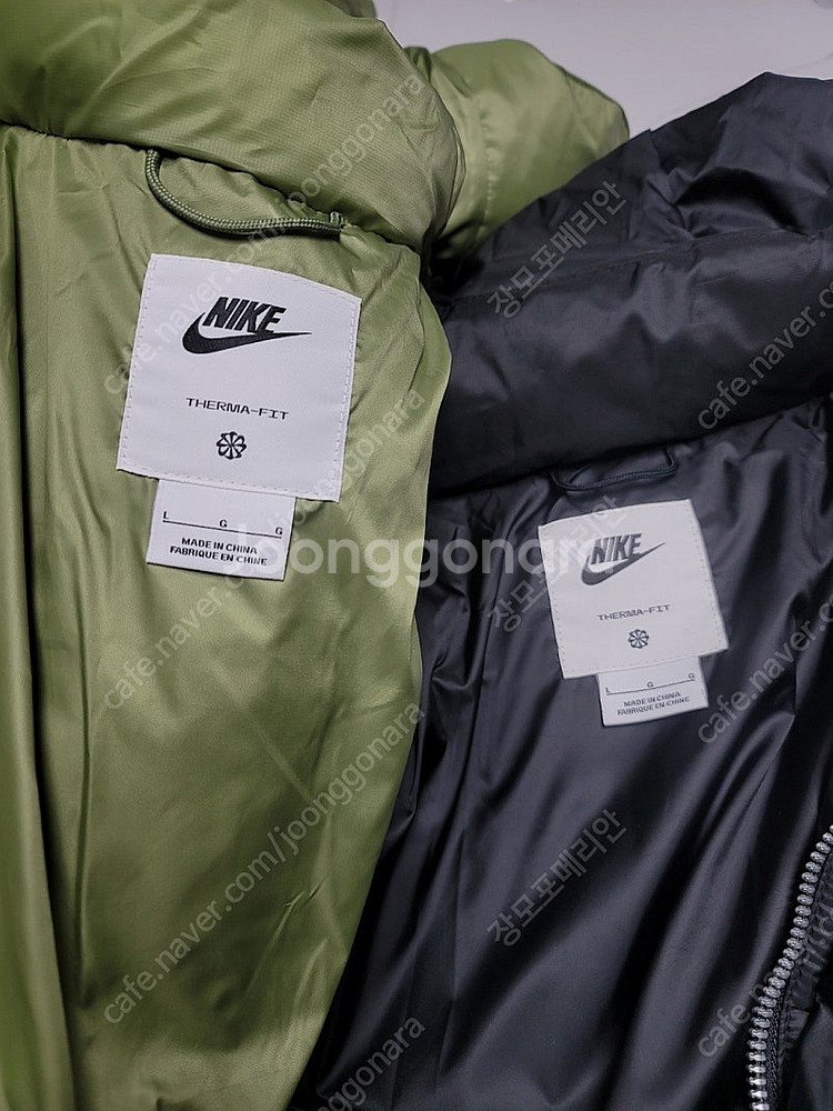 나이키 솔로 스우시 써마핏 패딩 자켓 그린 L 100 새상품 판매합니다.--7